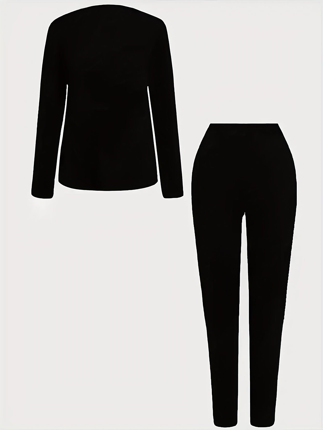 Women's Casual Two Piece Set - Letter Print Top & Pants