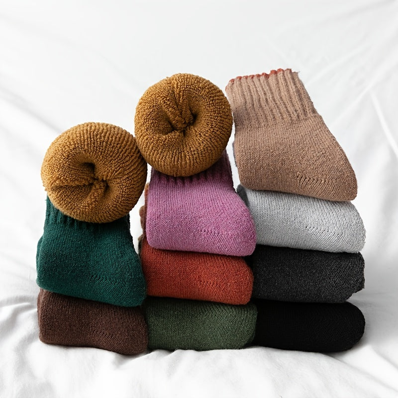 Vintage Warm Winter Socks Cozy Soft Knit Crew Socks
