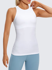 Women's High Neck Tank Top with Bra Racerback