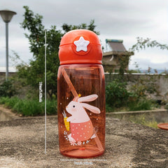 520ml Cartoon Straw Cup Portable Water Bottle for Outdoor Sports Fitness