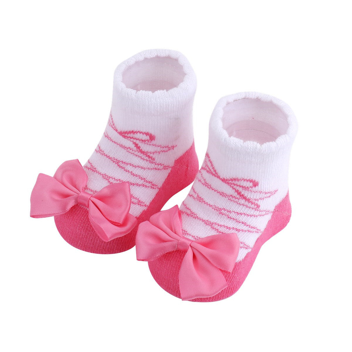 Infant Baby Polka Dot Striped Socks Bowknot Flower Decor Toddler Socks
