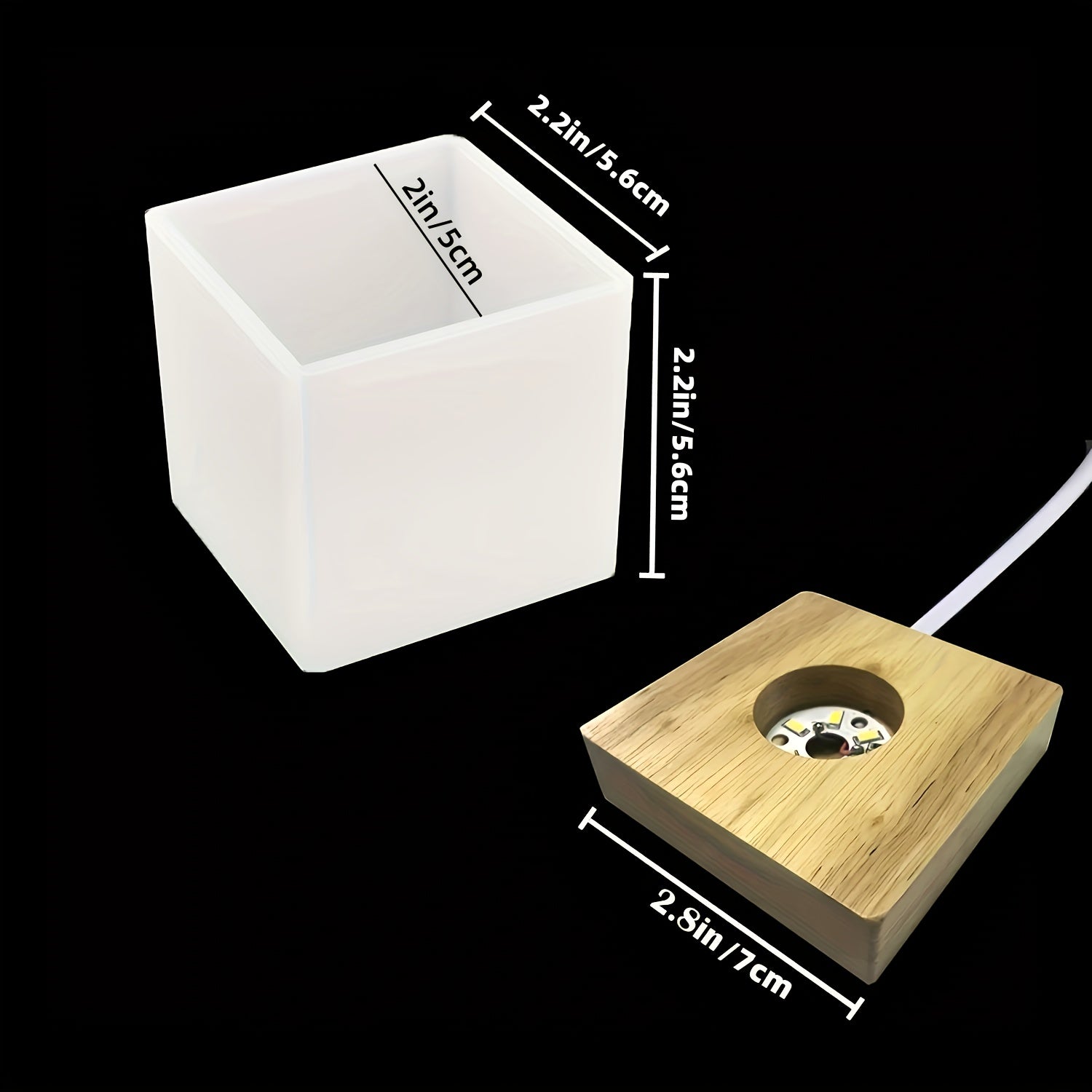 Resin Silicone Mold with LED Base for Craft Home Decor