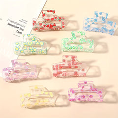 Colorful Fruits Pattern Hair Claw Clips