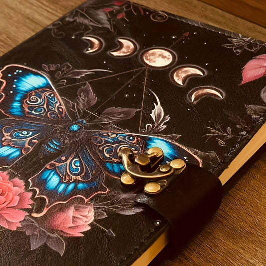 Handcrafted Vintage Style Journal with Butterfly & Floral Soft Cover