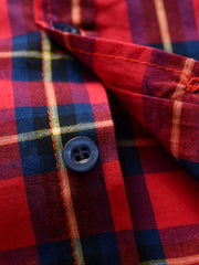 Boys Red Plaid Short Sleeve Shirt