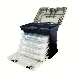 4-layer Portable Fishing Tool Box Plastic Accessories Storage Case