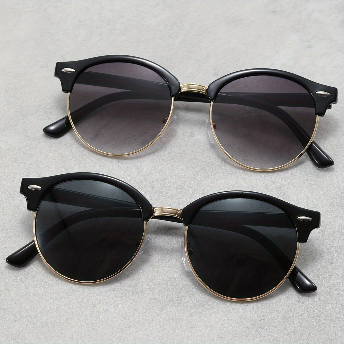 Men's Vintage Round Frame Sunglasses UV Protection
