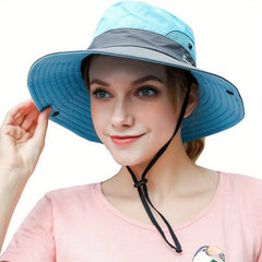 Breathable Ponytail Sun Hat UV Protection Boonie Hat for Women