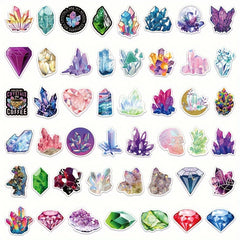 50pcs Crystal Stickers Laptop Water Bottle Bumper Skateboard Decor
