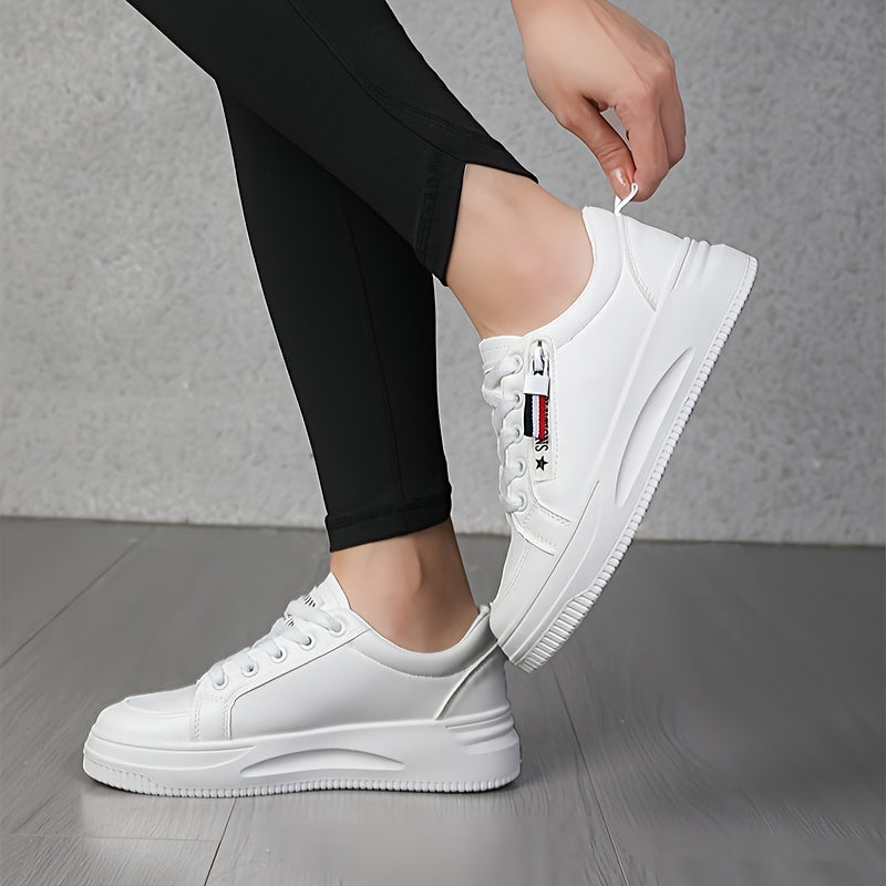 Women's Chunky Sneakers Flat Heighten Casual Lightweight Breathable Shoes