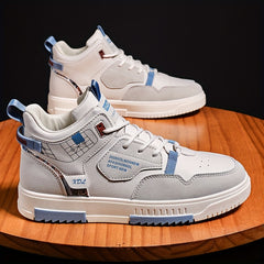 Men's High Top Skate Shoes Good Grip Breathable Lace up Sneakers