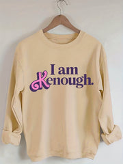 Kenough Print Sweatshirt Crew Neck for Winter & Fall Women's Clothing