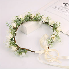 Girl's Simulated Rose Wreath Flower Hair Dress