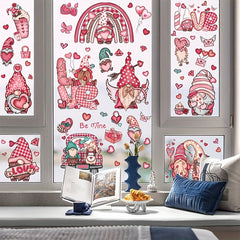 71pcs Gnomes Heart Window Clings Double Sided Wedding Decor