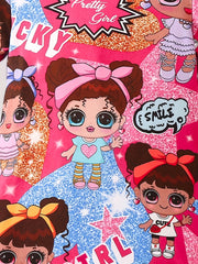 Sweet Cartoon Girls Print Summer Dress