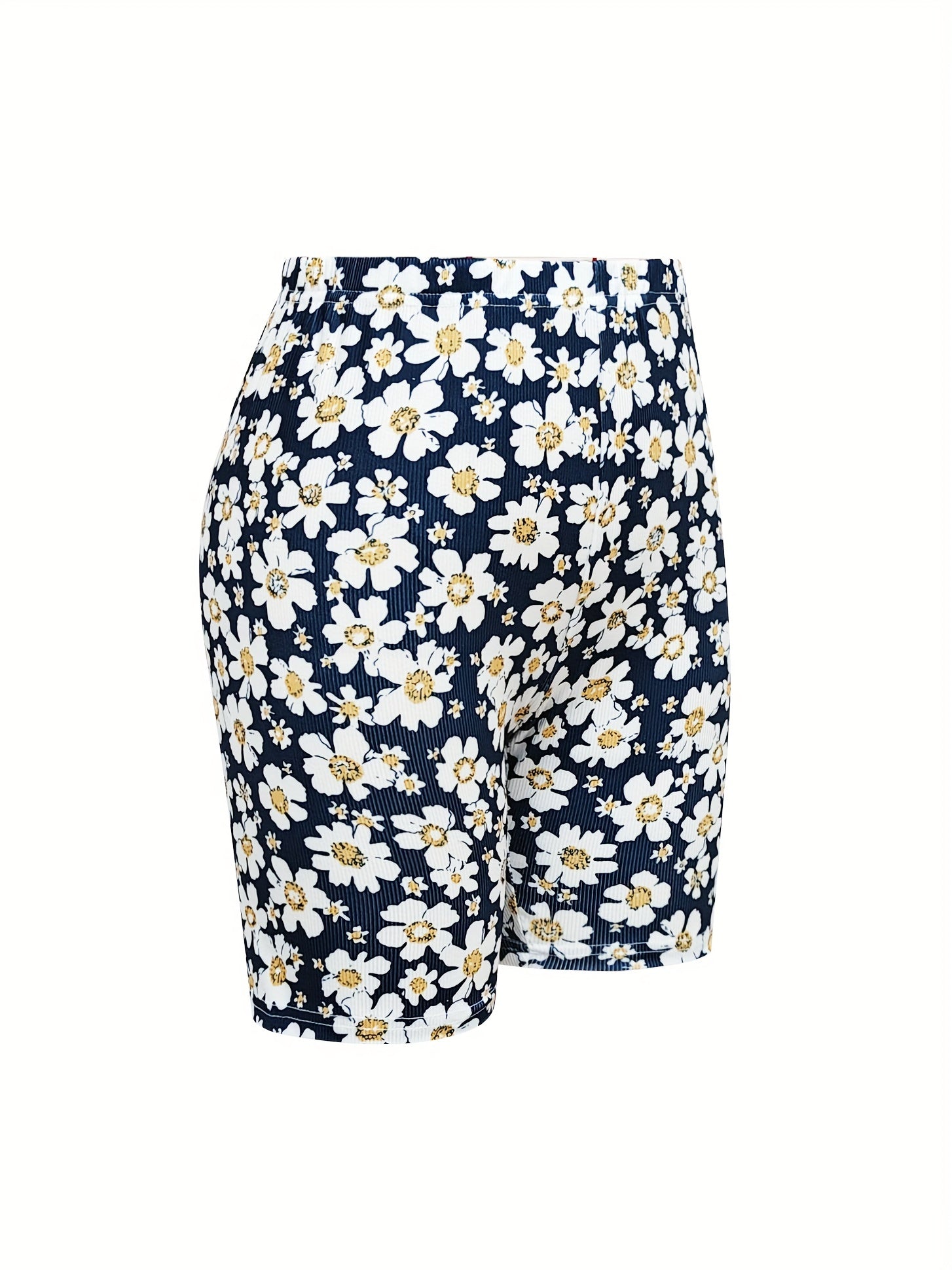 Flower Print Yoga Shorts High Stretch Running Sports Summer Shorts