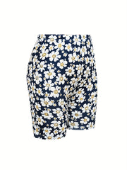 Flower Print Yoga Shorts High Stretch Running Sports Summer Shorts