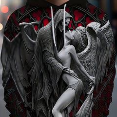 Skeleton & Girl 3D Print Hoodie for Men