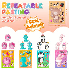 6pcs Animal Mixed Stickers for Crafting Party Favors