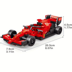 F1 Racing Red Sports Car Building Blocks for Kids, Birthday Gift