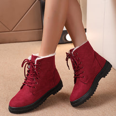 Women's Plush Ankle Boots Winter Mid Calf Boots