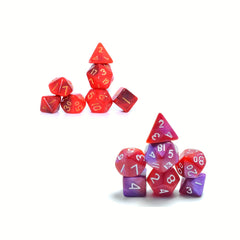Mini Dice Set Red & Purple Polyhedral Dice for Board Game