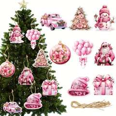 8pcs Christmas Props Mini Hanging Ornaments for Holiday Party Home Decor