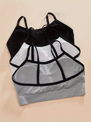 3pcs Seamless Sports Bra Comfy & Breathable Tank Bra