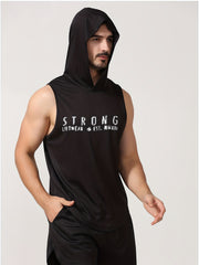 Men's Quick Drying Sports Hooded Tanktop for Gym Training