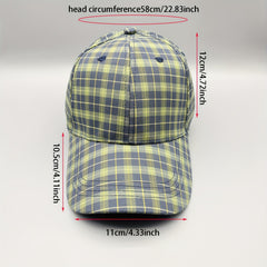 Colorful Grid Pattern Baseball Cap Lightweight Sunscreen Dad Hats