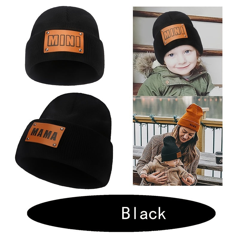 Parent Child Wool Knitted Beanie Cap Baby Warm Hiphop Cap