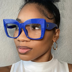 Square Light Blocking Glasses For Women Anti Eyestrain Eyeglasses