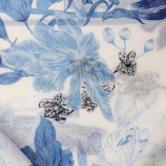 Lotus Flower Print Fringe Trim Scarf Shawl Casual Head Wrap Gift For Mother's
