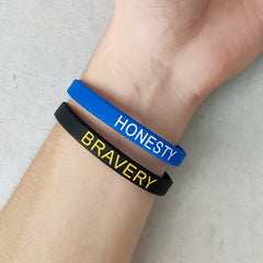 2pcs Silicone Bracelet Inspirational Rubber Wristband Student Jewelry