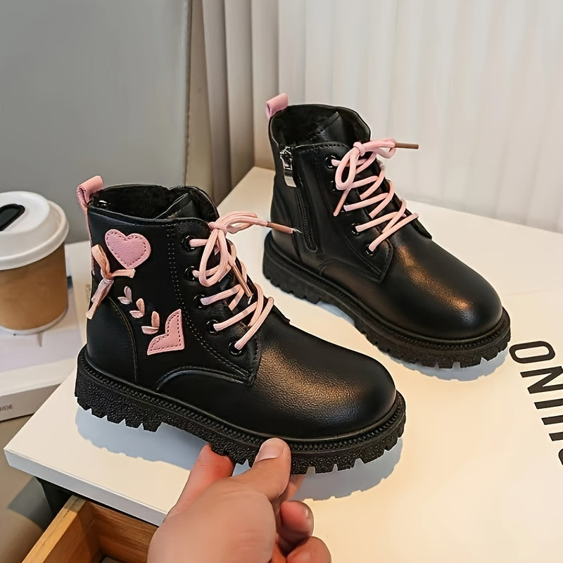Girls Anti-Slip Plus Fleece Warm Boots for Fall