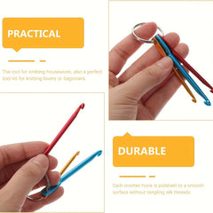 3pcs Crochet Needles Mini Aluminum Keychain DIY Crafts Tools Random