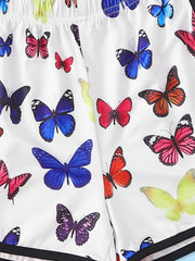 Toddler Girls Butterfly Print Shorts Elastic Waist Bottoms Baby Kids Clothes