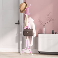 Pink Metal Clothes Stand Standing Rack For Shirts Hats Coats Bags Scarves