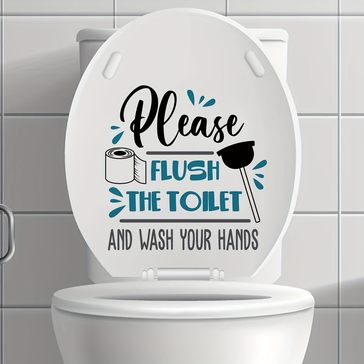 Funny Decorative Toilet Seat Decal Waterproof Self Adhesive Sticker