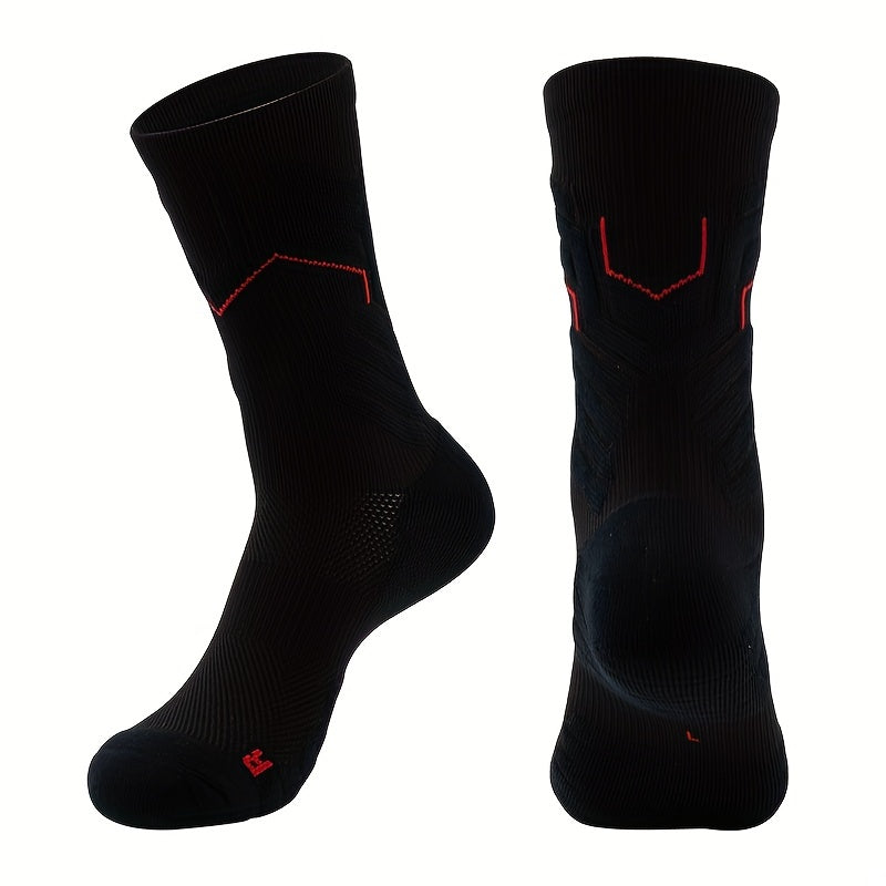 2pairs Basketball Socks Towel Bottom Compression Athletic Socks