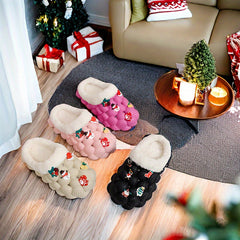 Boys Cartoon Plus Fleece House Shoes - Warm Non Slip Indoor Shoes