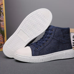 Men's High Top Canvas Shoes Lightweight Sneakers For Walking