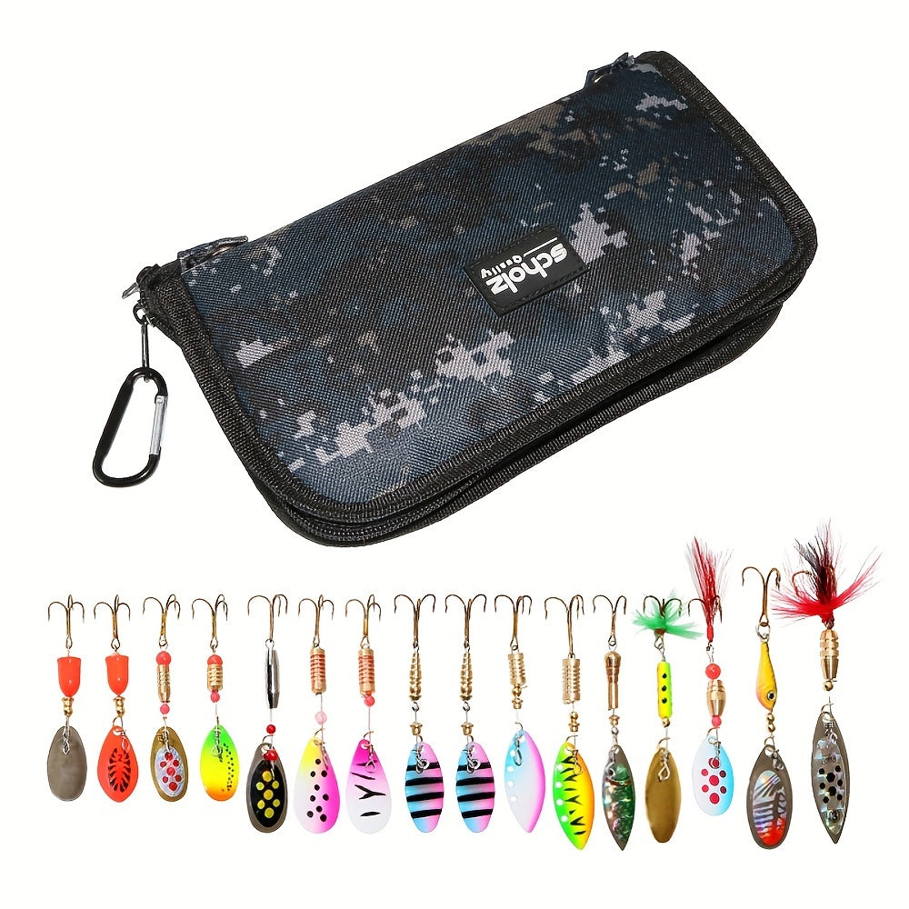 16pcs Metal Spoon Spinner Fishing Lure Hard Bait For Pike Fishing