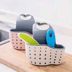 Adjustable Sink Drain Hanging Bag Kitchen Storage Rack Faucet Sponge Double Laye