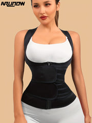 Tummy Control Sweat Sauna Corset Tank Top Waist Training Zipper Sports Top
