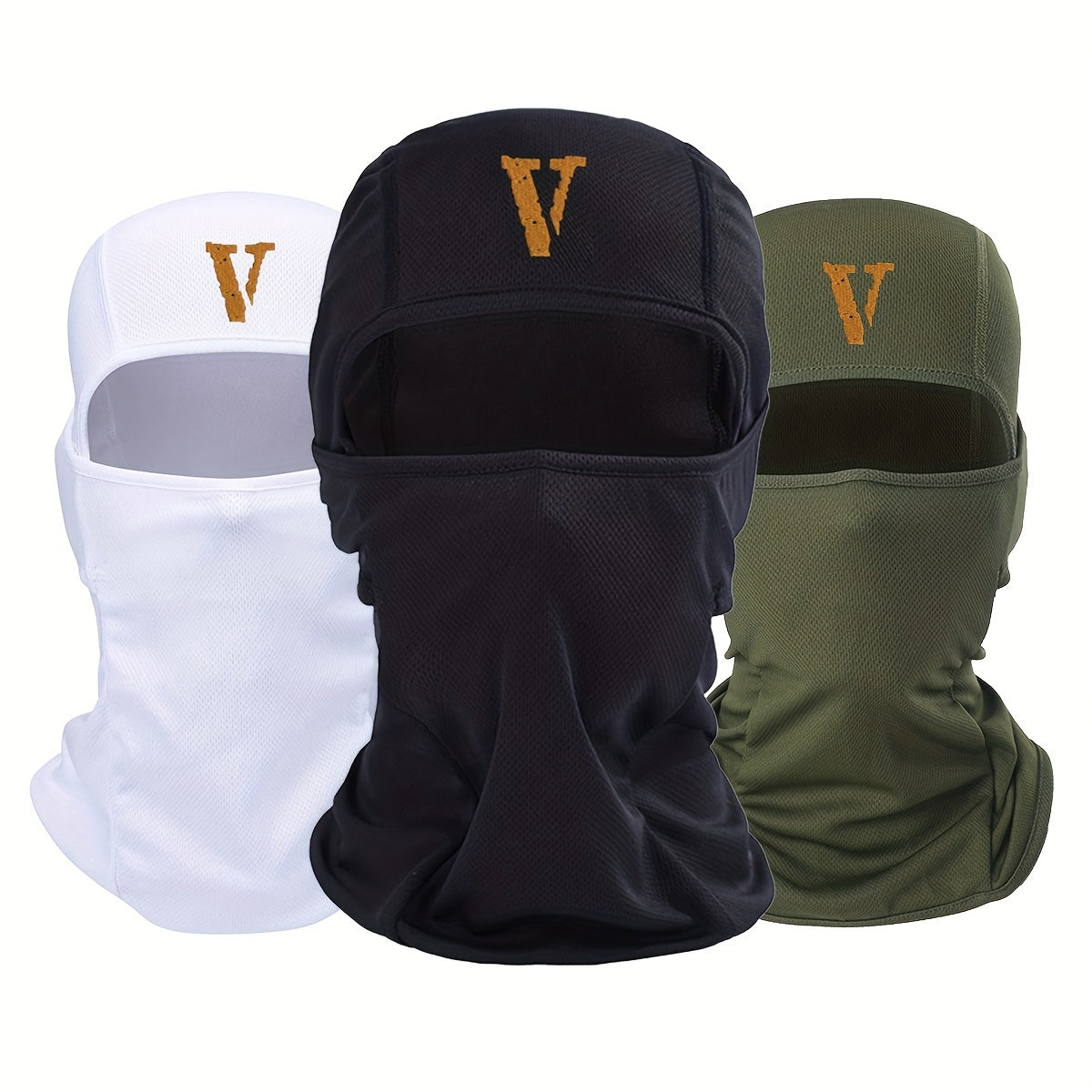 Letter V Print Balaclava Hat Windproof Sun Hat