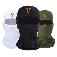 Letter V Print Balaclava Hat Windproof Sun Hat