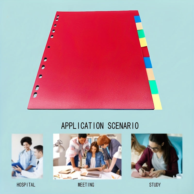 10-Tab Plastic Binder Dividers, Colored Blank Tabs, Multicolor Design