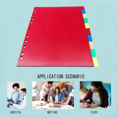 10-Tab Plastic Binder Dividers, Colored Blank Tabs, Multicolor Design