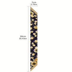 Sunflower Print Satin Twilly Scarf Vintage Neckerchief